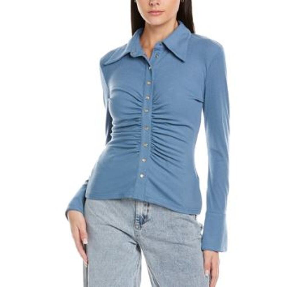 C/MEO Collective First Dance Top Knit Long Sleeve Blue Size Medium NWT